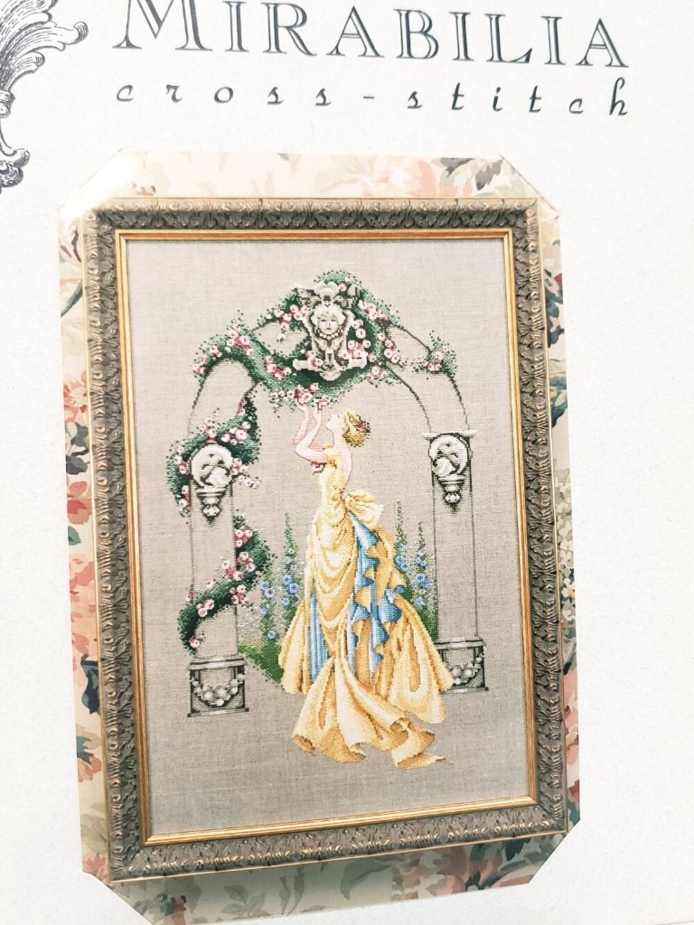 Mirabilia Cross Stitch Pattern The Rose of Sharon 1994 Nora Corbett Yellow Dress
